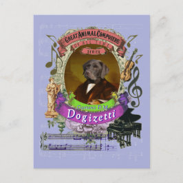 Gaetano Dogizetti Dog Animal Composer Donizetti Postkarte