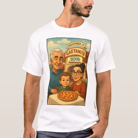 Gaetanos 50-jähriges Jubiläum von Tierrasanta T-Shirt (Vorderseite)