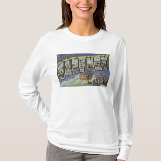 Gaffney, South Carolina - große Buchstabe-Szenen T-Shirt (Vorderseite)