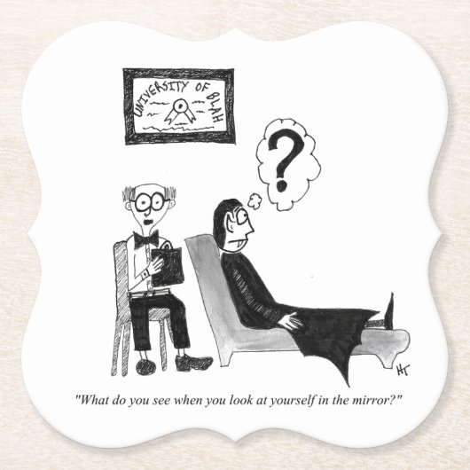 Gag Cartoon Paper Untersetzer (Vorderseite)