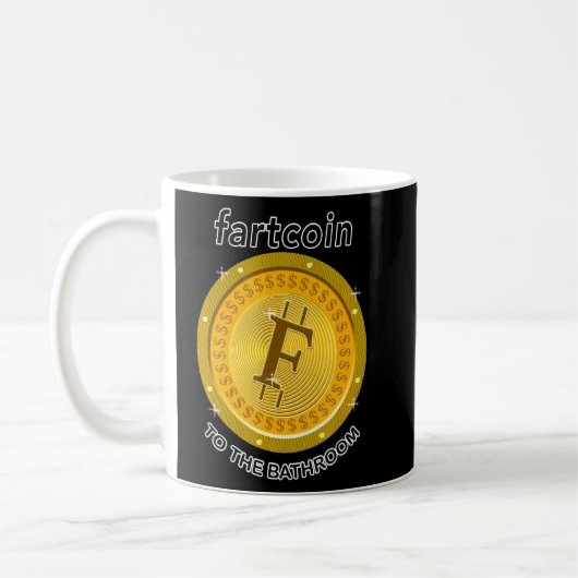 Gag Fartcoin zum Badezimmer Kryptowährung Kaffeetasse (Links)