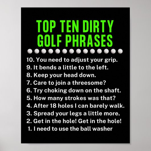 Gag Golf Ideas Golf For Dad Funny Golf For Men  Poster (Vorne)