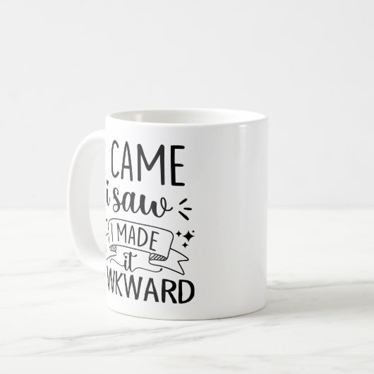 Gag Introvert Geschenk kam ich sah ich es unangene Kaffeetasse (Vorderseite Links)