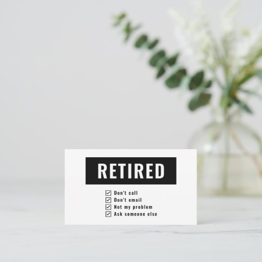 Gag Spaß nicht mein Problem witziger Ruhestand erl Visitenkarte (Stehend Vorderseite)