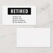 Gag Spaß nicht mein Problem witziger Ruhestand erl Visitenkarte (Vorne/Hinten)