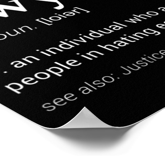 Gag-Wörterbuch-Design des Scheidungsanwalts Poster (Ecke)