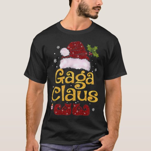 Gaga Claus Christmas Pajama Family Matching Xmas T-Shirt (Vorderseite)