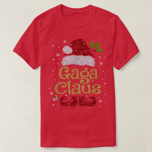 Gaga Claus Funny Santa Christmas Pajama Familienma T-Shirt (Design vorne)