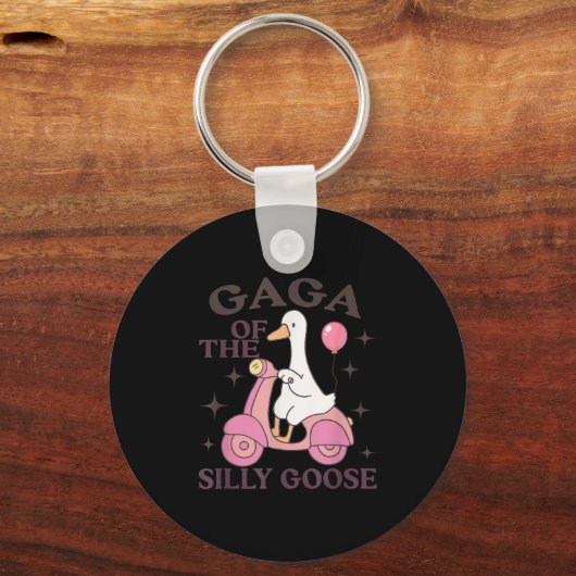 Gaga Gänse auf der Loose Funny Birthday Matching F Schlüsselanhänger (Vorderseite)