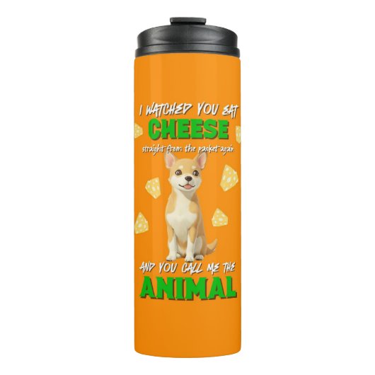 Gaga & Grumps Cheese Animal Funny Orange Chihuahua Thermosbecher (Vorderseite)