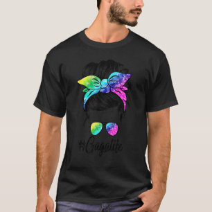 Gaga Life Messy Hair Bun Gefärbte Krawatte Women M T-Shirt