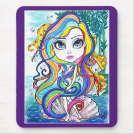 Gaga Nymphe auf der halben Muschel-Fantasie-Kunst Mousepad