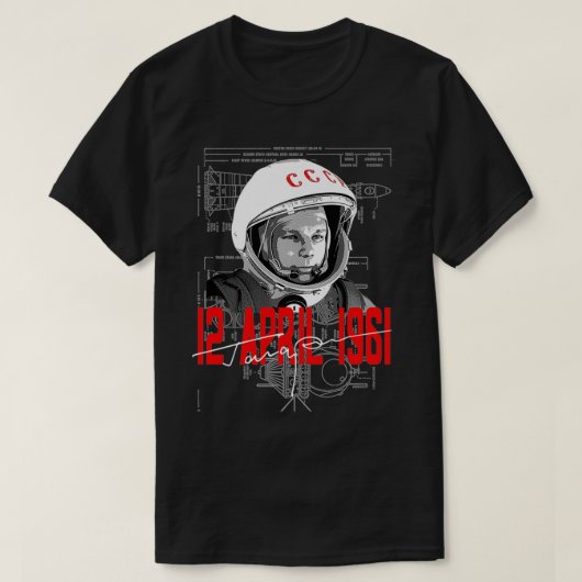 Gagarin Cosmonautics Day 60th Anniversary Space As T-Shirt (Design vorne)