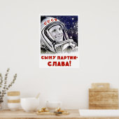 Gagarin in Weltraum, Weltraumrasse, sowjetische Pr Poster (Küche)