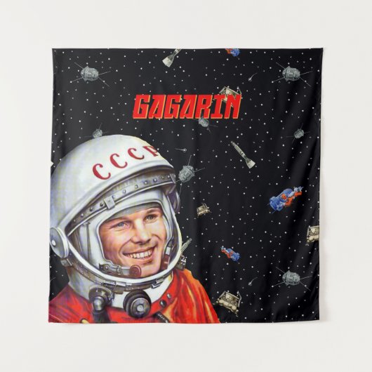 Gagarin Sowjetwelle, Gagarin Weltraumkunst Wandteppich (Vorderseite)