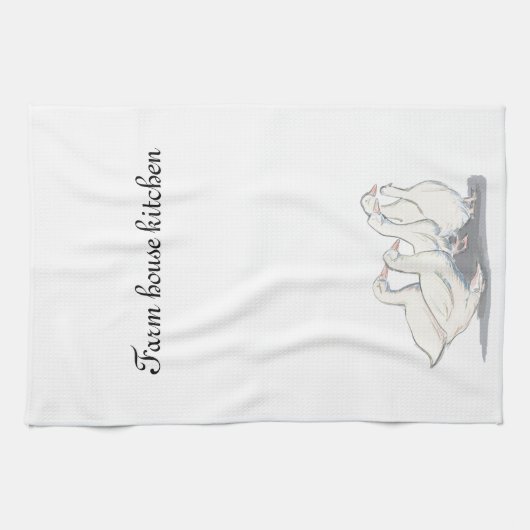 Gaggle des Gänsepens und der Zeichnend Tinte Geschirrtuch (Horizontal)