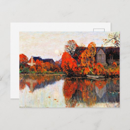 Gagnon - Der Teich im Oktober, Kunstmalerei, Postkarte (Vorne/Hinten)