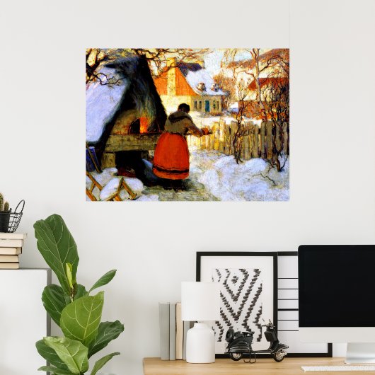 Gagnon - Heating the Oven, Winterscene Poster (Heimbüro)