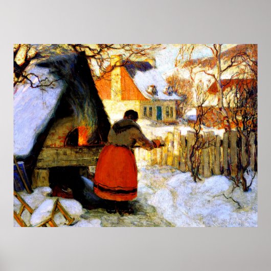 Gagnon - Heating the Oven, Winterscene Poster (Vorne)