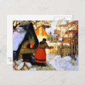 Gagnon - Heating the Oven, Winterscene Postkarte (Vorne/Hinten)