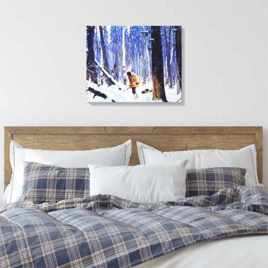 Gagnon - Trapper im Wald Leinwanddruck (Insitu (Schlafzimmer))