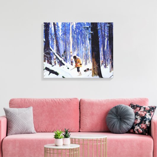 Gagnon - Trapper im Wald Leinwanddruck (Insitu (Wohnzimmer))