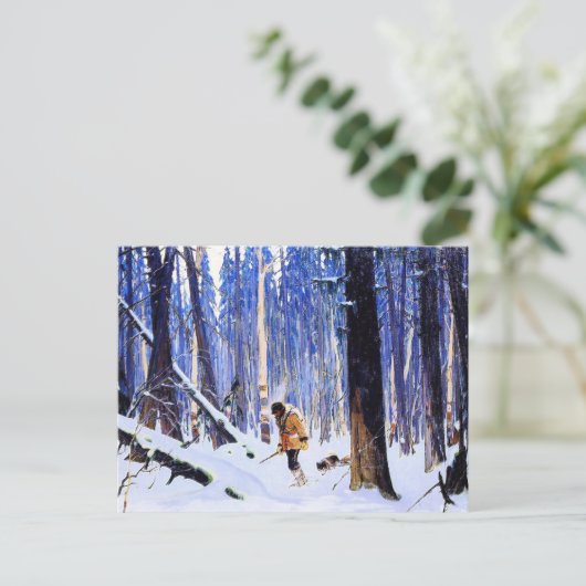 Gagnon - Trapper im Wald Postkarte (Stehend Vorderseite)