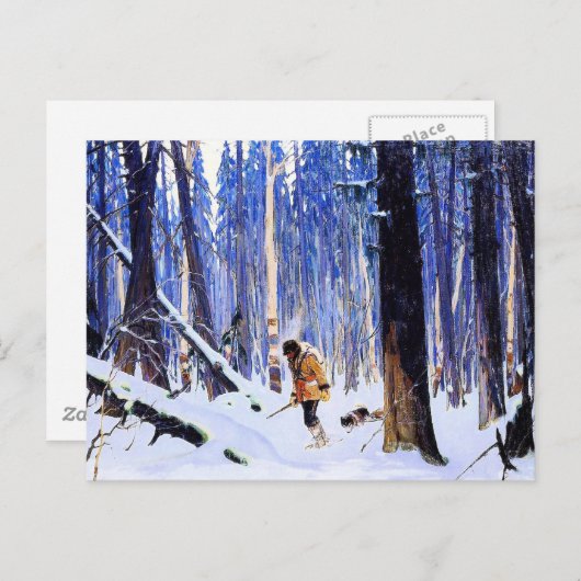 Gagnon - Trapper im Wald Postkarte (Vorne/Hinten)