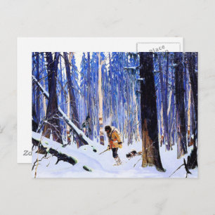 Gagnon - Trapper im Wald Postkarte