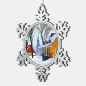 Gagnon - Winter Morning, Baie-Saint Paul Schneeflocken Zinn-Ornament (Rechts)