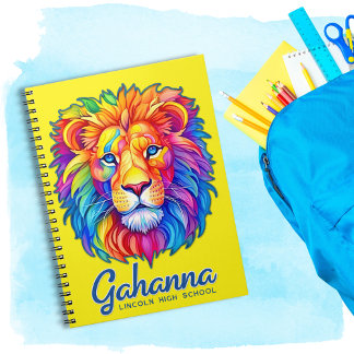 Gahanna Rainbow Lion Head Imitats Glitzer Spiral Notizblock