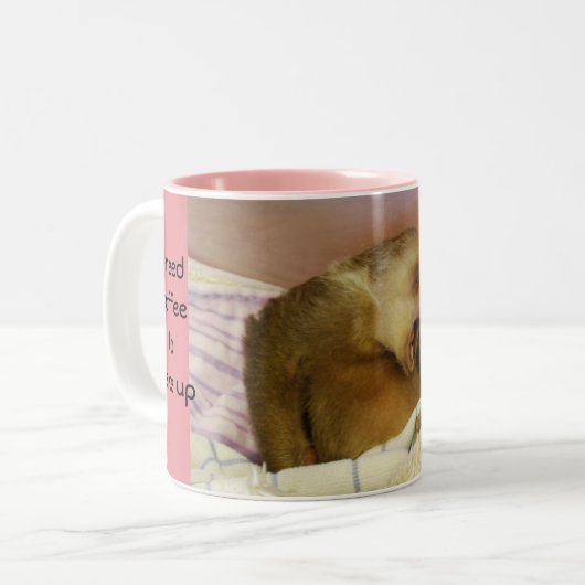 Gähnende Baby-Trägheit wachen auf Zweifarbige Tasse (Vorderseite Links)