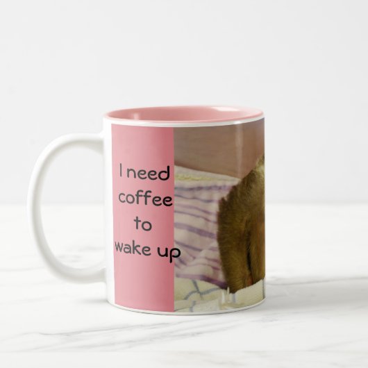 Gähnende Baby-Trägheit wachen auf Zweifarbige Tasse (Links)