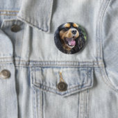 Gähnender Cavalier King Charles Spaniel Button (Beispiel)