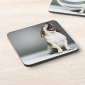 Gähnender Mischzuchthund Getränkeuntersetzer (Linke Seite)