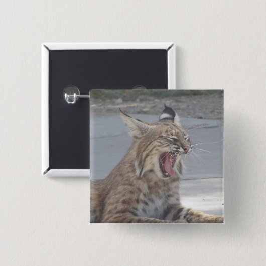 Gähnender Rotluchs Button (Vorne & Hinten)