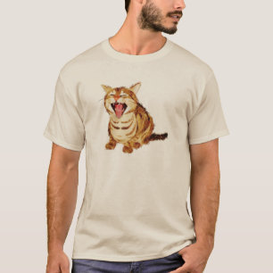 Gähnender Tabby in der Pastellbleistift-Skizze T-Shirt