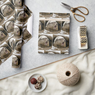 Gähnender Waldmurmeltier mit Nachtmütze Geschenkpapier