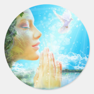 Gaia - der Geist der lebenden Erde Runder Aufkleber