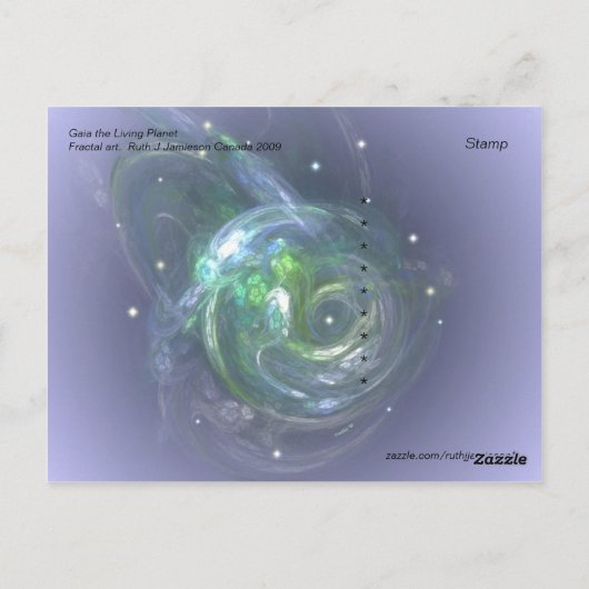 GAIA DER LEBENSPLANET POSTKARTE (Rückseite)