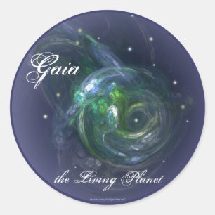 GAIA DER LEBENSPLANET RUNDER AUFKLEBER