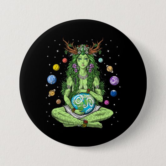 Gaia Mother Earth Goddess Button (Vorderseite)