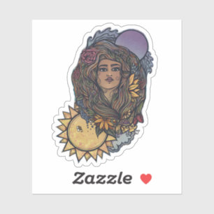 Gaia Mutter Erde Göttin Tarot der Welt Aufkleber