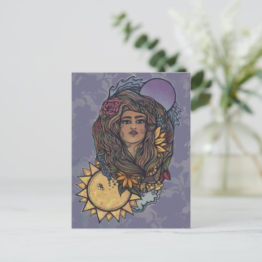 Gaia Mutter Erde Göttin Tarot der Welt Postkarte (Stehend Vorderseite)