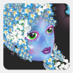 GAIA Mutter Erde Pagan Fantasy Art von Leah G Quadratischer Aufkleber