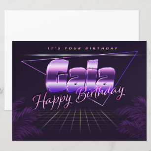 Gaia Name Vorname lila retro Karte Geburtstag