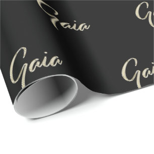 Gaia white gold Handwriting Geschenkpapier