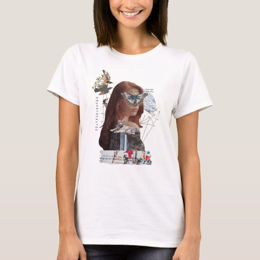 Gaia Woman Mixed Media Collage T - Shirt (Vorderseite)