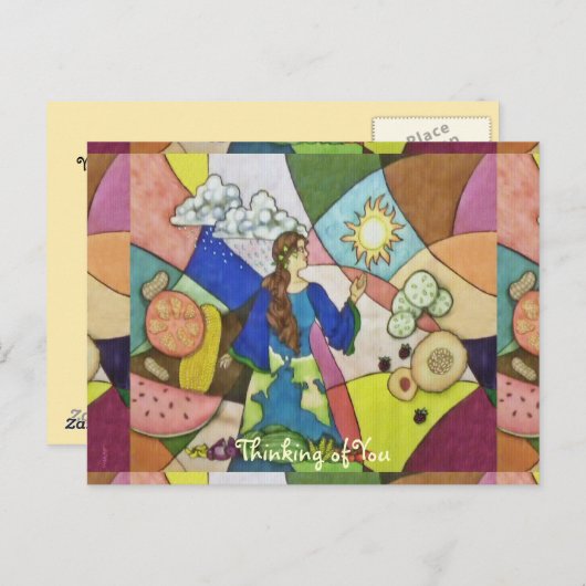 Gaias Überfluss an Lebensmitteln Obst Gemüse Postkarte (Vorne/Hinten)