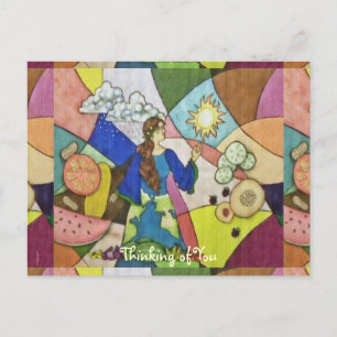 Gaias Überfluss an Lebensmitteln Obst Gemüse Postkarte